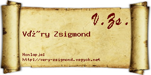 Véry Zsigmond névjegykártya